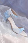 Buy_Around Always_Blue Beads Oyster Designer Sandals _Online_at_Aza_Fashions