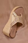Buy_Around Always_Gold Studs, Sequins Designer Noa Kolhapuri Wedges _at_Aza_Fashions