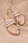 Buy_Around Always_Gold Saachi Kolhapuri Wedges _at_Aza_Fashions