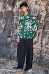 Shop_Dash And Dot_Green Tencel Motif Shirt _Online_at_Aza_Fashions