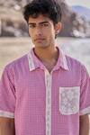 Shop_Dash And Dot_Red Cotton Reversible Madras Check Shirt _at_Aza_Fashions