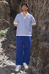 Buy_Dash And Dot_Blue Cotton Reversible Madras Check Polo _Online_at_Aza_Fashions