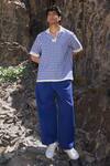 Shop_Dash And Dot_Blue Cotton Reversible Madras Check Polo _Online_at_Aza_Fashions