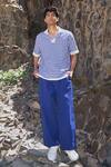 Buy_Dash And Dot_Blue Cotton Reversible Madras Check Polo _at_Aza_Fashions