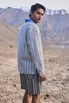 Dash And Dot_Black Linen Striped Popover T-shirt _Online_at_Aza_Fashions