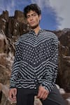 Buy_Dash And Dot_Black Viscose Embroidery Bandhani Print Shirt _at_Aza_Fashions