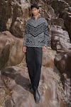 Shop_Dash And Dot_Black Viscose Embroidery Bandhani Print Shirt 