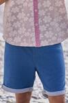 Dash And Dot_Blue Cotton Indigo Denim Knit Shorts _Online_at_Aza_Fashions