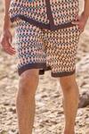 Buy_Dash And Dot_Brown Cotton Geo Print Poplin Shorts Set _Online_at_Aza_Fashions