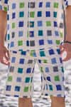 Dash And Dot_Multi Color Cotton Ikat Weave Organic Shorts _Online_at_Aza_Fashions
