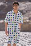 Buy_Dash And Dot_Multi Color Cotton Ikat Weave Organic Shorts _Online_at_Aza_Fashions