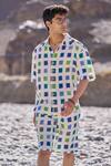Buy_Dash And Dot_Multi Color Cotton Ikat Weave Organic Shorts 