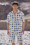 Shop_Dash And Dot_Multi Color Cotton Ikat Weave Organic Shorts 