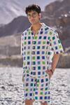 Buy_Dash And Dot_Multi Color Cotton Ikat Weave Organic Shorts _at_Aza_Fashions