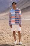 Dash And Dot_Multi Color Cotton Stripe Blocked Tee _at_Aza_Fashions