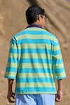 Dash And Dot_Multi Color Cotton Stripe Relaxed Polo _Online_at_Aza_Fashions