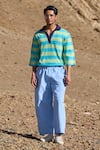 Shop_Dash And Dot_Multi Color Cotton Stripe Relaxed Polo _Online_at_Aza_Fashions