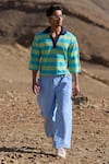 Dash And Dot_Multi Color Cotton Stripe Relaxed Polo _Online