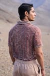 Shop_Dash And Dot_Brown Polyester Jacquard Rib Polo Tshirt _at_Aza_Fashions