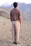 Buy_Dash And Dot_Brown Polyester Jacquard Rib Polo Tshirt _Online_at_Aza_Fashions