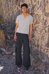 Buy_Dash And Dot_Ivory Jacquard Polo Tshirt _at_Aza_Fashions