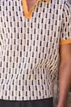 Shop_Dash And Dot_Ivory Jacquard Polo Tshirt _Online_at_Aza_Fashions