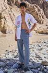 Dash And Dot_Blue Cotton Pinstripe Barrel Pant _Online_at_Aza_Fashions