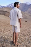 Shop_Dash And Dot_Cream Cotton Embroidery Schiffli Organic Shorts Set _at_Aza_Fashions