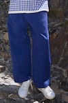 Buy_Dash And Dot_Blue Nylon Relaxed Pant _Online_at_Aza_Fashions