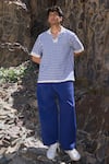 Dash And Dot_Blue Nylon Relaxed Pant _at_Aza_Fashions