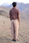 Shop_Dash And Dot_Beige Nylon Designer Pant _at_Aza_Fashions