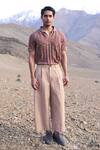 Buy_Dash And Dot_Beige Nylon Designer Pant _at_Aza_Fashions