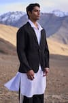 Buy_Dash And Dot_Black Linen Blazer _at_Aza_Fashions