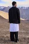 Shop_Dash And Dot_Black Linen Crochet Stripe Pant _at_Aza_Fashions