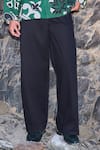 Dash And Dot_Black Cotton Inverted Pleat Pant _Online_at_Aza_Fashions