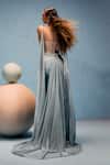Shop_Taali_Blue Chiffon, Net Sequins, Crystals Square Ice Hand Embellished Gown And Veil _at_Aza_Fashions