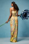 Shop_Taali_Yellow Net, Silk, Chiffon Embroidery, Hand Embellished Corset And Skirt Set _at_Aza_Fashions
