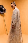 Shop_Taali_Off White Silk Beads, Embroidery V-, Open Hand Embellished Jacket Set _at_Aza_Fashions