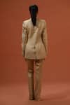 Shop_Taali_Beige Silk Beads, Sequins, Embroidery Open Hand Embellished Blazer And Pant Set _at_Aza_Fashions
