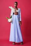 Buy_Taali_Blue Silk Open , Sweetheart Quilted Jacket And Palazzo Set _at_Aza_Fashions