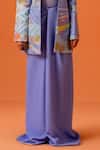 Taali_Blue Silk Embroidery Open Neck, Square Quilted Jacket With Corset And Palazzo _Online_at_Aza_Fashions