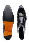 Shop_Shutiq_Black Chains Patent Leather Prism Boots _at_Aza_Fashions