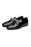 Shop_Shutiq_Black Designer Patent Leather Shoes With Chain _at_Aza_Fashions