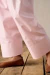 Shop_Ituvana_Pink Cotton, Poplin Collared Kurta And Salwar Set _Online_at_Aza_Fashions