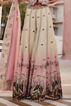 Nea By Nikita Tiwari_Pink Tissue Sequins, Embroidery V-neck Metallic Blush Palazzo Set _Online_at_Aza_Fashions