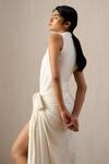Buy_Ituvana_White Jersey V-neck Kaya Skirt Set 