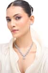 Buy_Nazaakat By Samara Singh_White American Diamond Necklace And Earring Set _at_Aza_Fashions