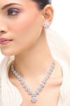 Nazaakat By Samara Singh_White American Diamond Necklace And Earring Set _at_Aza_Fashions