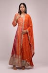 Buy Samyukta Singhania Orange Georgette Embroidery, Sequins Round Neck And Pink Anarkali Set at Aza Fashions Buy_Samyukta Singhania_Orange Georgette Embroidery, Sequins Round Neck And Pink Anarkali Set _at_Aza_Fashions
