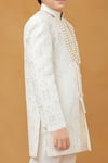 Buy Petite Pomme White Silk, Cotton Embroidery Malai Sherwani And Pant Set Online at Aza Fashions Buy_Petite Pomme_White Silk, Cotton Embroidery Malai Sherwani And Pant Set _Online_at_Aza_Fashions
